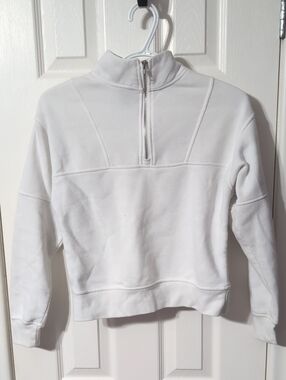 Rebel Sugar White Half-Zip Turtleneck Sweater